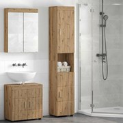 vidaXL Conjunto de Armários para Banheiro TULUM Carvalho Artesanal