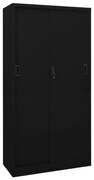 vidaXL Armário de escritório c/ porta deslizante 90x40x180cm aço preto