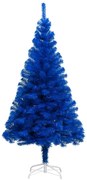 vidaXL Árvore de Natal artificial com suporte 240 cm PVC azul
