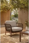 Sillão De Jardim Em Madeira De Acácia E Corda Trançada Karvia Castanho Acácia & Tecido Castanho Avelã - Sklum