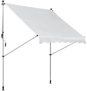 Outsunny Toldo Manual Retrátil 200x150 cm com Manivela de Alumínio Ângulo Ajustável Proteção Solar para Varanda Jardim Pátio Branco | Aosom Portugal