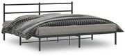 vidaXL Estrutura de cama em metal com cabeceira 180x200 cm preto