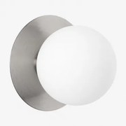 Aplique De Parede Em Ferro E Cristal Anine Cinza Cromado & Ø15 Cm - Sklum