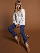 Blusa para gravidez e amamentação em renda macramé ENVIE DE FRAISE.  branco