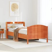 vidaXL Cama sem colchão 90x190 cm madeira de pinho maciça castanho-mel