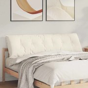 vidaXL Travesseiro para Costas Creme 180 x 50 cm