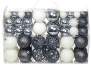 Conjunto de bolas de natal 100 pcs 3/4/6 cm branco/cinzento