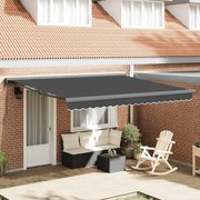 vidaXL Toldo retrátil 4x3 m tecido e alumínio antracite