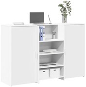 vidaXL Balcão de recepção 155x50x103,5 cm derivados de madeira branco