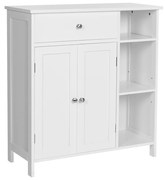 Armário de casa de banho com portas e prateleiras ajustáveis | VASAGLE | 75 x 30 x 80 cm | branco | BBC142W01.