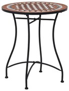 vidaXL Mesa bistrô em mosaico 60 cm cerâmica castanho