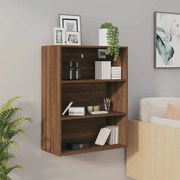 vidaXL Armário de parede suspenso 69,5x32,5x90 cm Carvalho Marrom