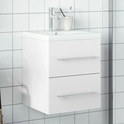 vidaXL Armário de casa de banho com lavatório embutido branco