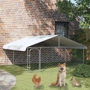 171501 vidaXL Canil de exterior com telhado 300x300x150 cm