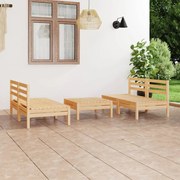 5 pcs conjunto lounge de jardim pinho maciço