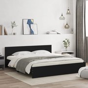 vidaXL Estrutura de cama com cabeceira 160x200 cm preto