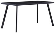 vidaXL Mesa de jantar 140x70x75 cm vidro temperado preto