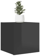 vidaXL Armário de parede para TV 30,5x30x30 cm cinzento brilhante