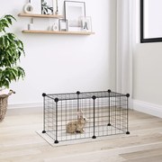 vidaXL Gaiola p/ animais de estimação com 8 painéis 35x35 cm aço preto