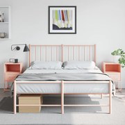 vidaXL Mesas de cabeceira 2 pcs 36x39x60,5 cm aço rosa