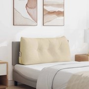 vidaXL Travesseiro para Costas Creme 100 x 24 x 50 cm tecido