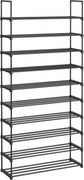 SONGMICS LSA10BK Sapateira de 10 níveis Sapateira alta Sapateira fina Armazenamento de metal Economia de espaço Vestiário Entrada 30 x 94 x 206 cm Preto