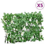 vidaXL Treliça de hera artificial extensível 5 pcs 180x30 cm verde