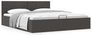 Cama hidráulica c/ arrumação 160x200 cm tecido cinzento-escuro