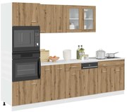 vidaXL 7pcs armário de cozinha conj. deriv. madeira Lyon carvalho artisiano