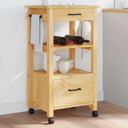vidaXL Carrinho de cozinha MONZA 48x40x88,5 cm madeira de pinho maciça