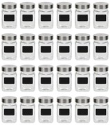 vidaXL Frascos de vidro com autocolante 24 pcs 300 ml