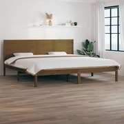 Estrutura de cama super king 180x200 cm madeira castanho-mel