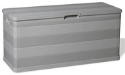 vidaXL Caixa de arrumação para jardim 117x45x56 cm cinzento