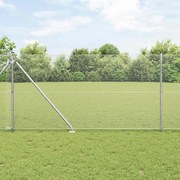 vidaXL Cerca de Arame Soldado com 7 Postes de Espeto 1.2x10 m Aço Galvanizado