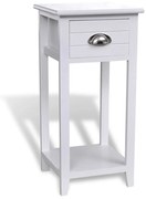 vidaXL Mesa de cabeceira com 1 gaveta, branco