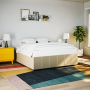 vidaXL Estrutura de cama sem colchão 180x200 cm tecido cor creme