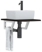 vidaXL Prateleira de parede p/ lavatório aço/madeira carvalho maciça