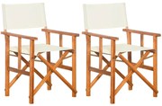 vidaXL Cadeiras de realizador 2 pcs madeira de acácia sólida