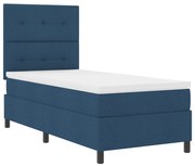 Cama Box com Colchão Azul 90x200 cm Tecido