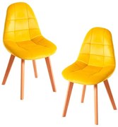 Pack 2 Cadeiras Kelen Veludo - Amarelo