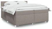vidaXL Cama com molas/colchão 200x200 cm tecido castanho-acinzentado