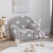 Sofá-cama infantil c/ estrelas pelúcia macia cinzento-claro