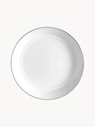 Pratos de massa em porcelana artesanal com rebordo em platina Vitruv, conjunto de 2