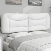 vidaXL Almofadão de cabeceira 160 cm couro artificial branco