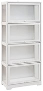 HOMCOM Vitrine Branco de 4 Níveis para Sala de Estar Anti-Tombo 59x30x139 cm com Portas Abatíveis de Acrílico Colecionador | Aosom Portugal
