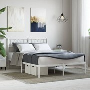 vidaXL Estrutura de cama com cabeceira 120x190 cm metal branco