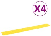 vidaXL Rampa protetora de cabos 4 pcs 98,5 cm amarelo