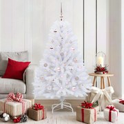 vidaXL Árvore de Natal Articulada Artificial Branco 150 cm PVC e Aço