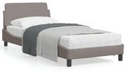 vidaXL Estrutura de cama c/ cabeceira sem colchão tecido 90x200 cm