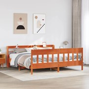 vidaXL Cama sem colchão 200x200 cm pinho maciço castanho-mel